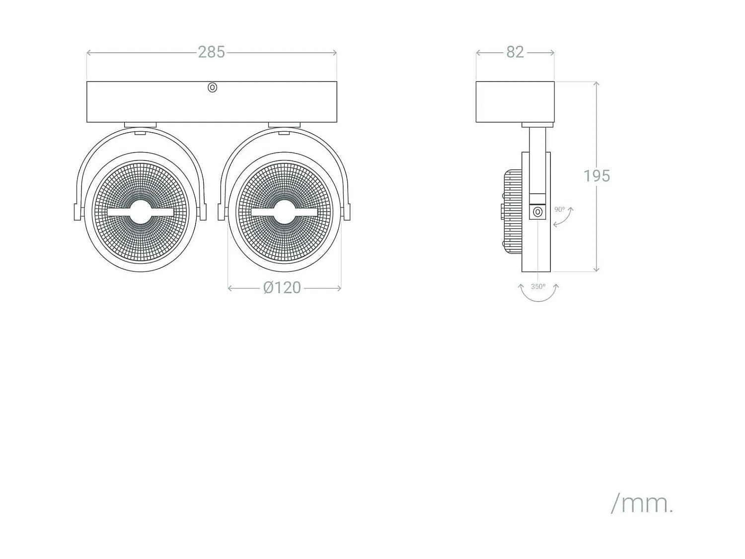 Spot LED 30W CREE en Saillie Orientable AR111 Dimmable Blanc 3000K Blanc chaud