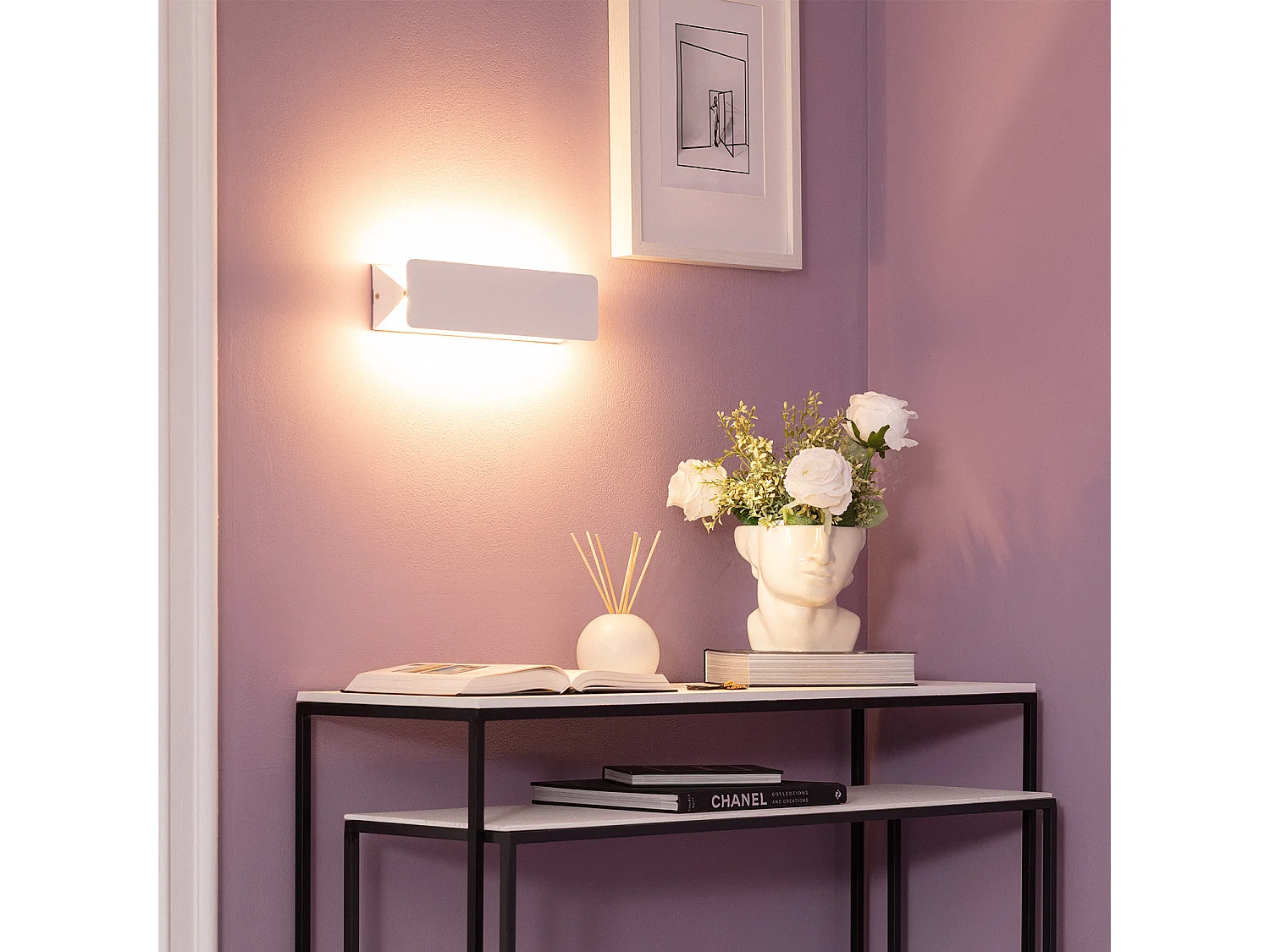 Aplique de Pared LED 10W de Aluminio Temis Blanco 3000K Blanco Cálido