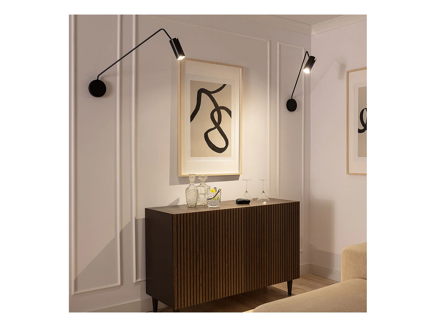 Lampe Murale Orientable Métal Magno Noir