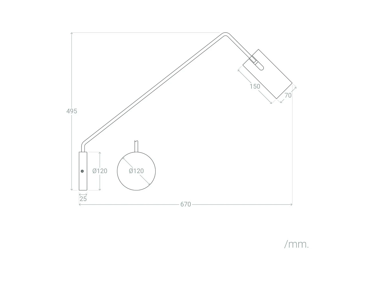 Lampe Murale Orientable Métal Magno Noir