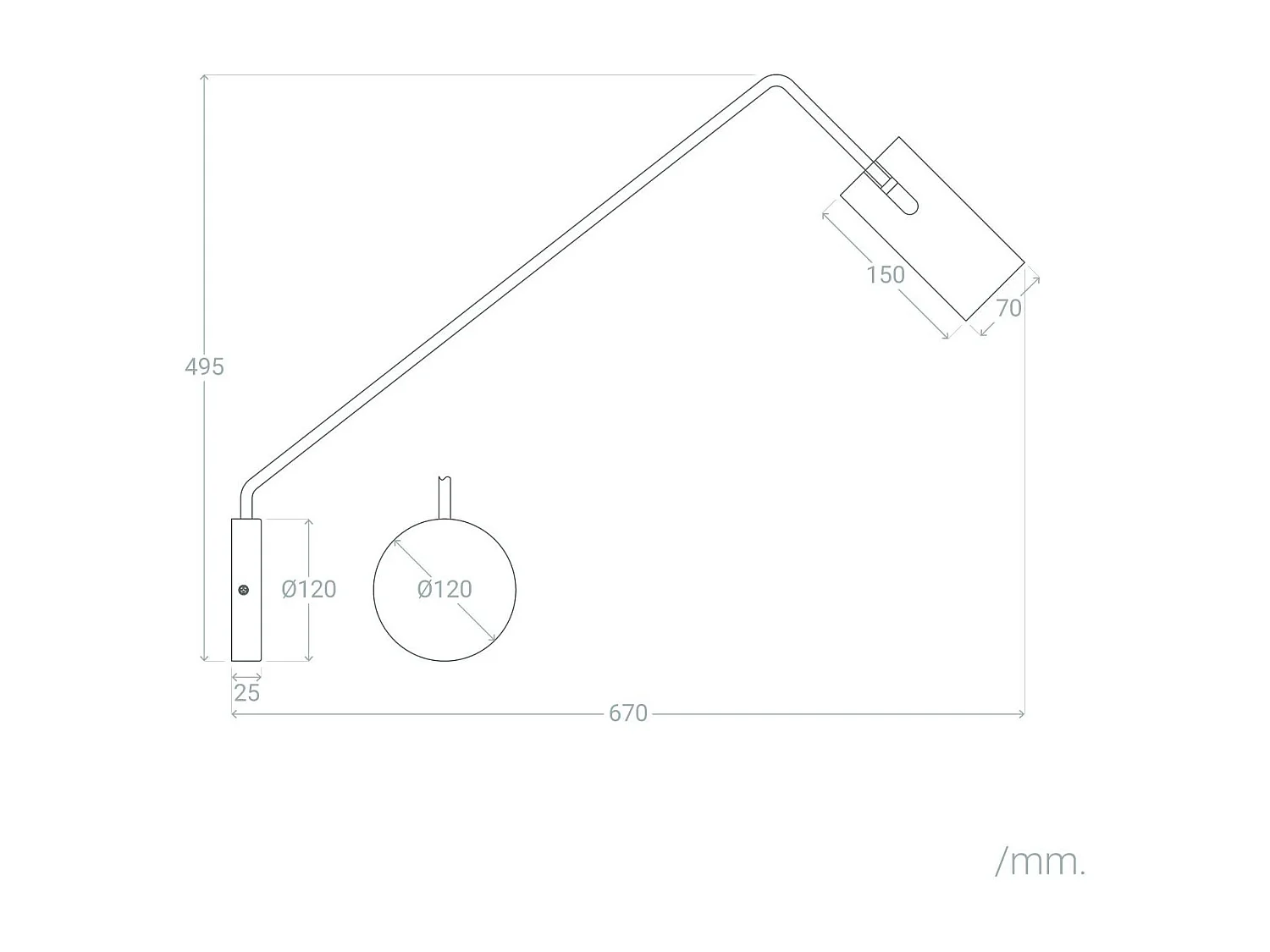 Lampe Murale Orientable Métal Magno Noir