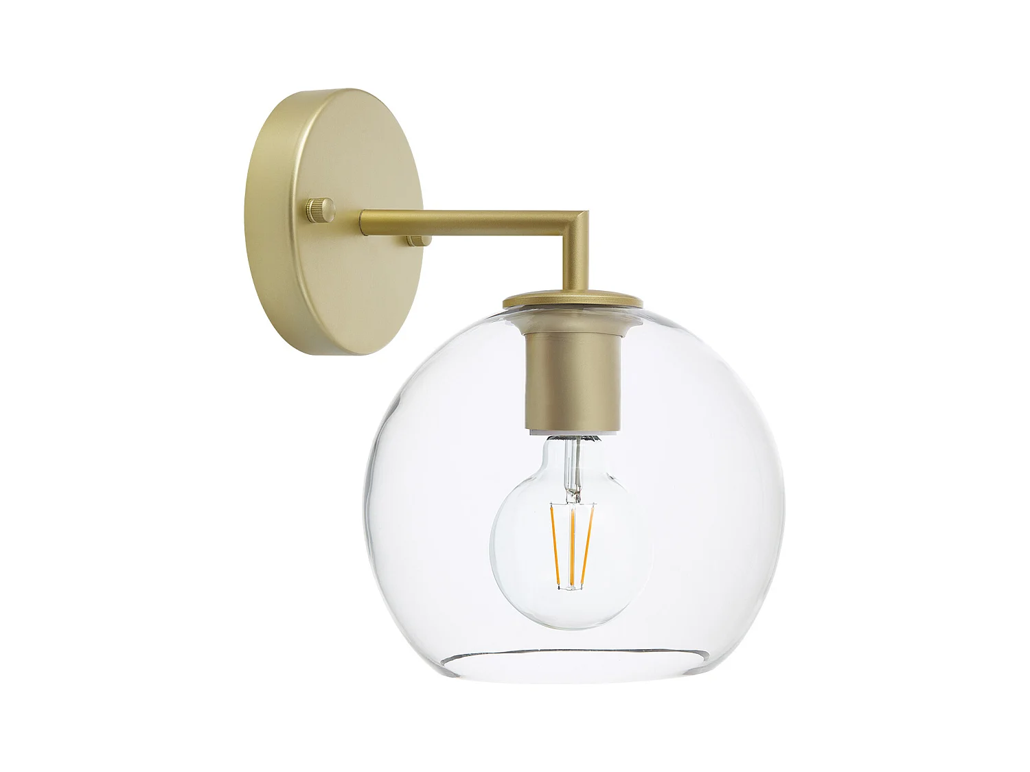 Lámpara de Pared de Metal y Cristal Round Bern Dorado