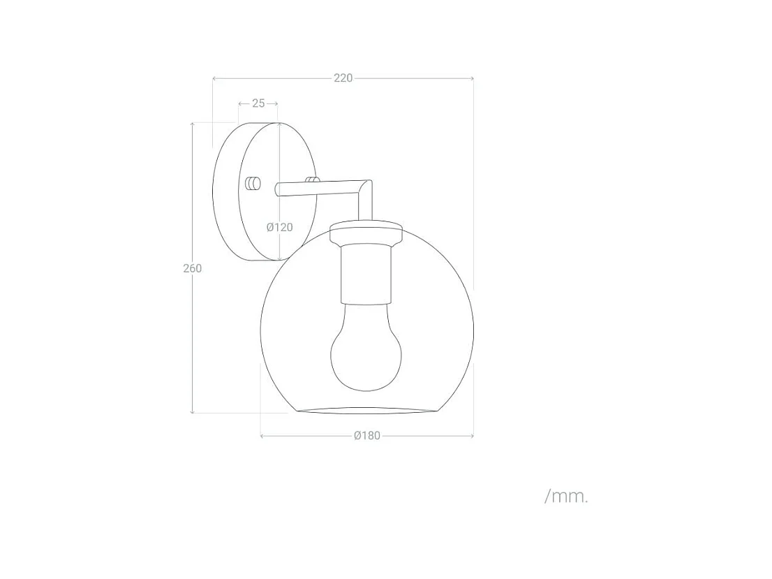 Lámpara de Pared de Metal y Cristal Round Bern Dorado