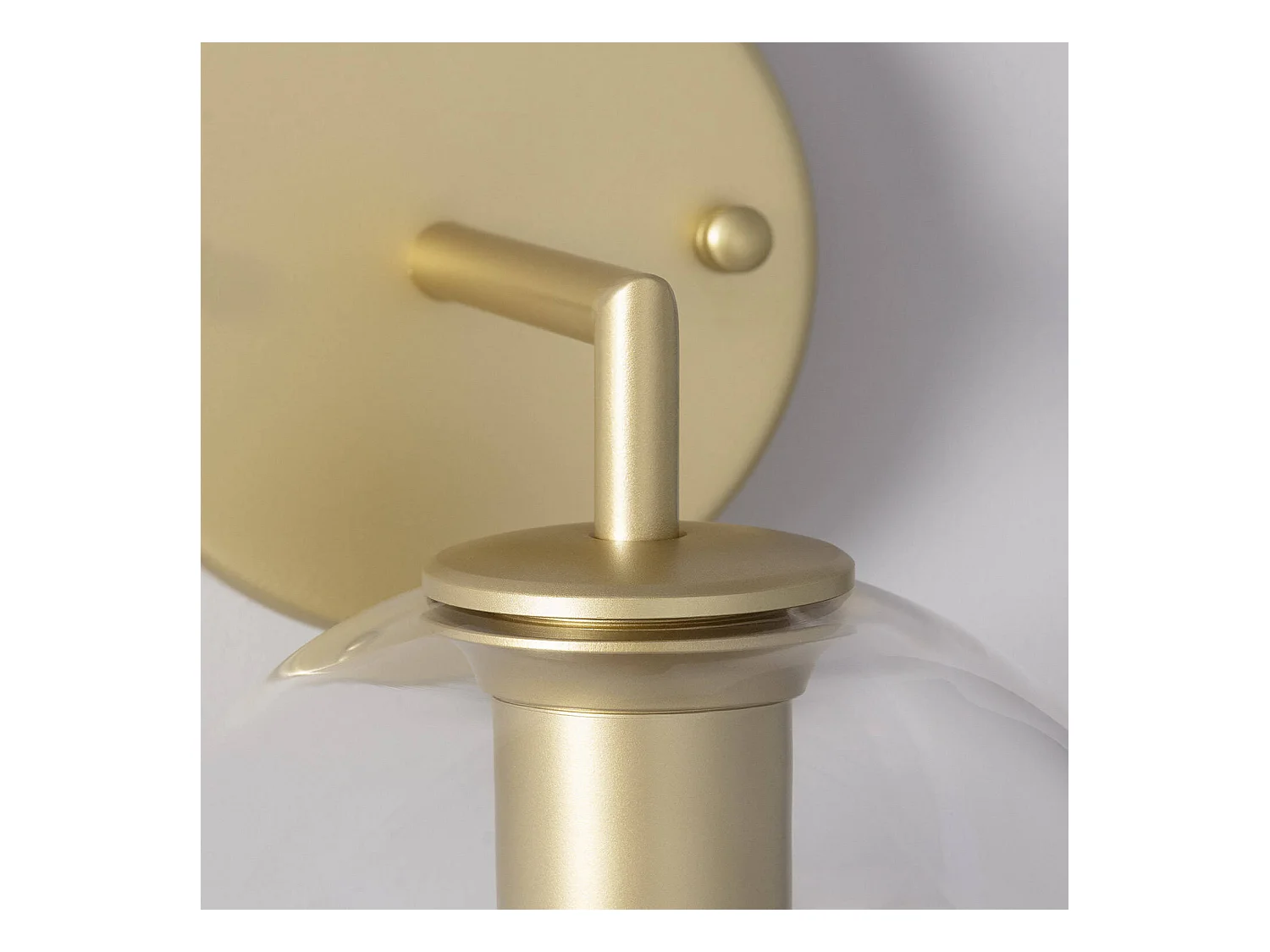 Lámpara de Pared de Metal y Cristal Round Bern Dorado