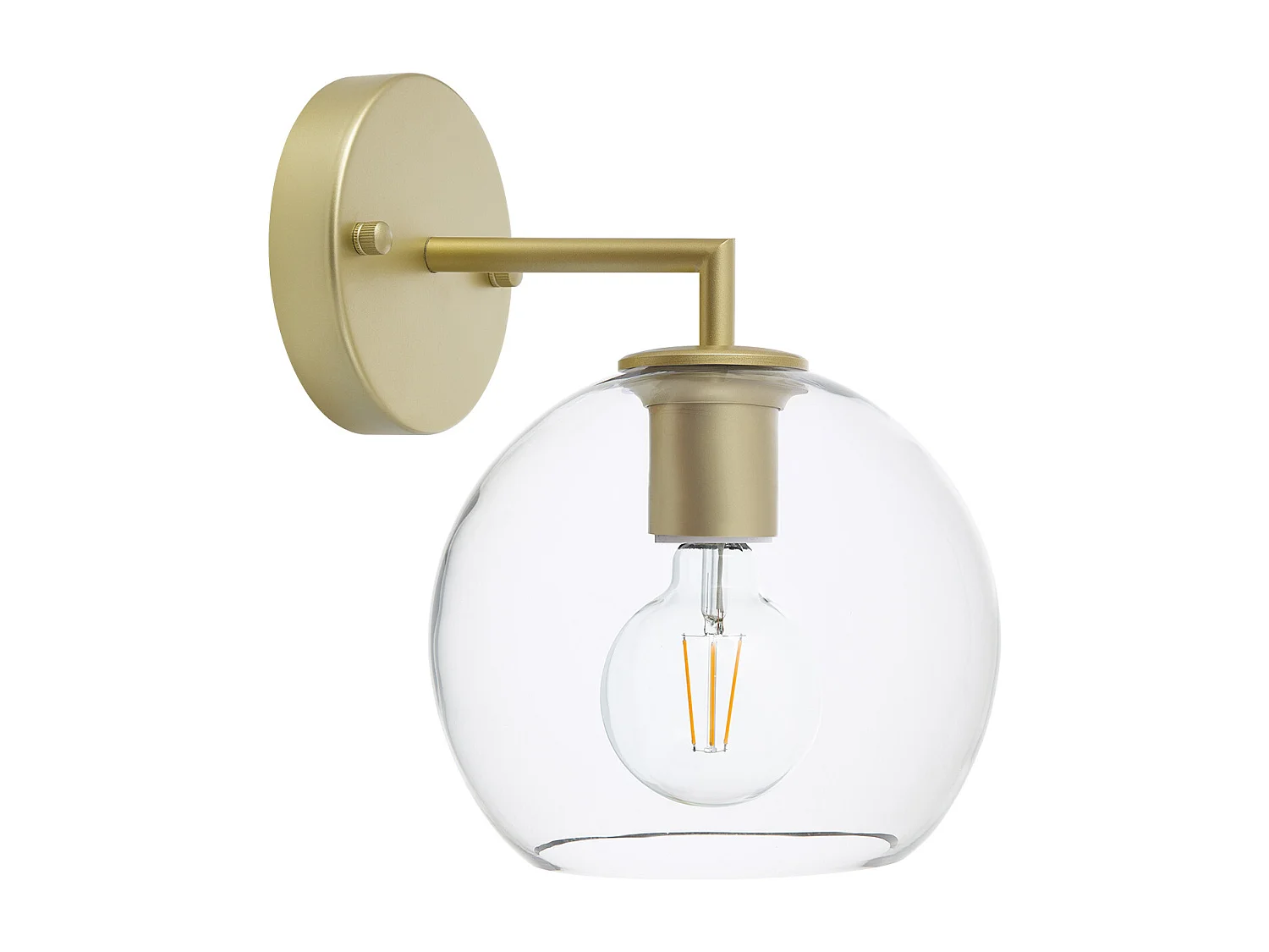 Lampada da Parete Metallo e Vetro Round Bern Oro