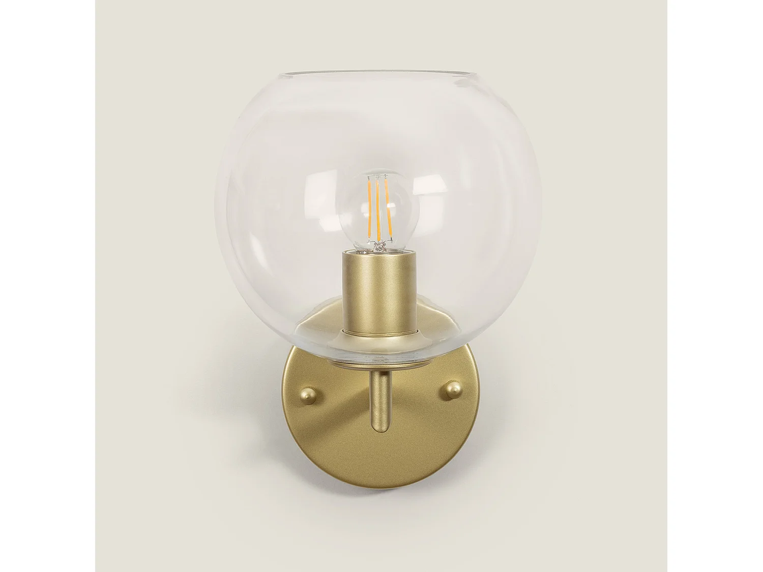 Lampada da Parete Metallo e Vetro Round Bern Oro