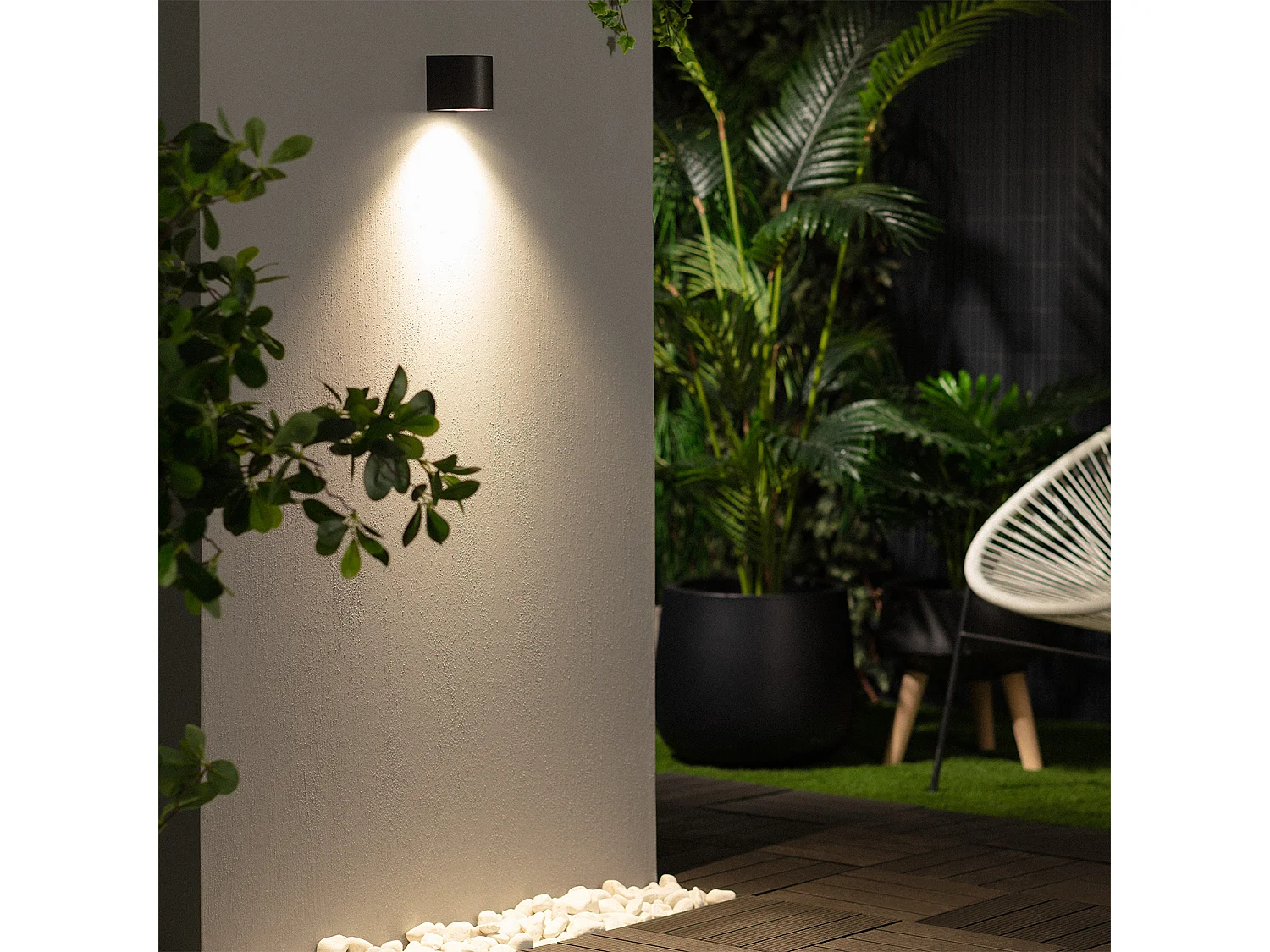 Applique Murale Extérieure Gala Noire  Noir