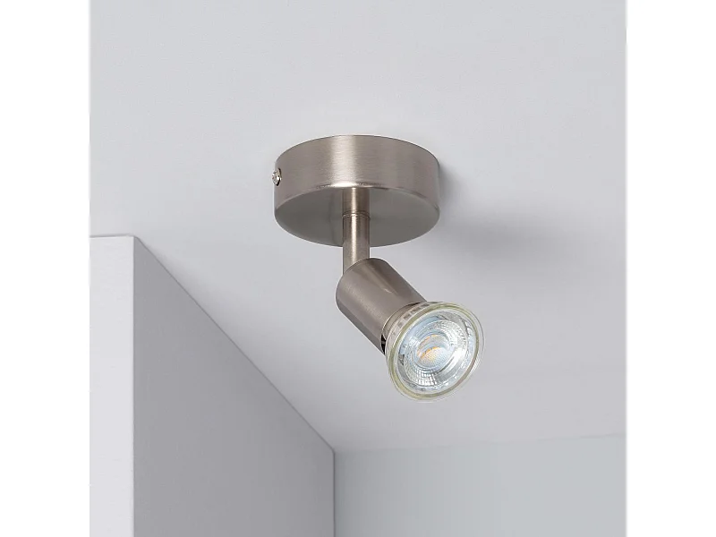 Aplique Orientable Aluminio Oasis 1 Foco Plata Plateado