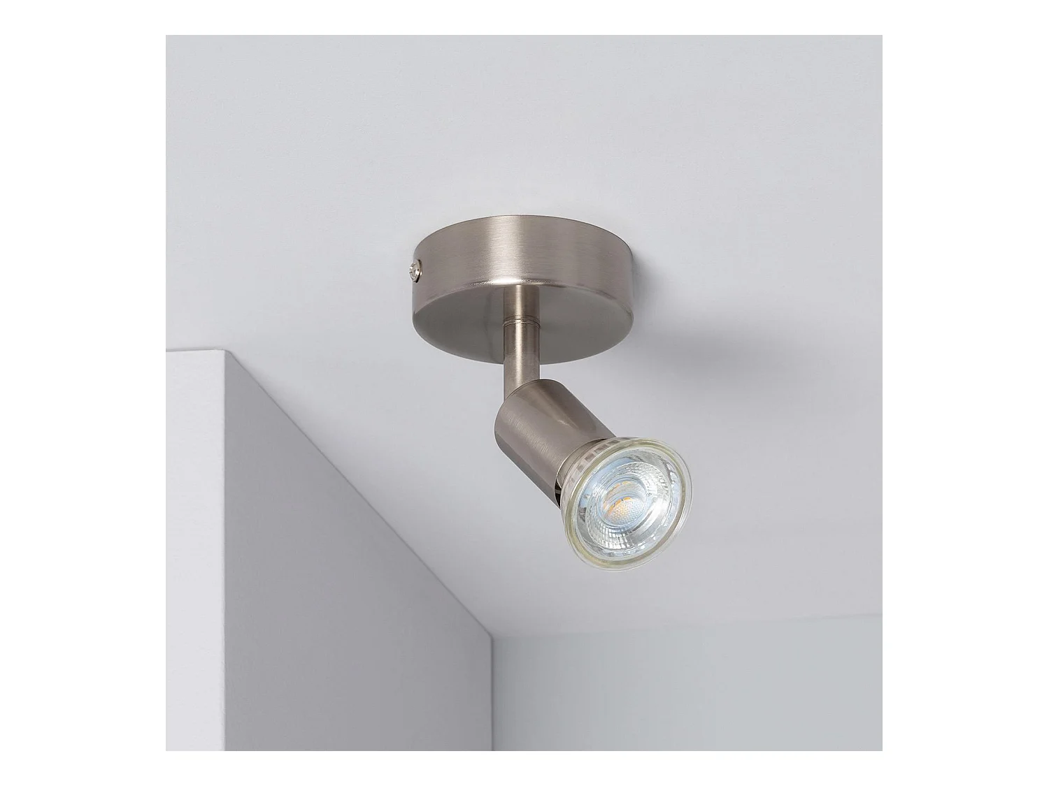 Aplique Orientable Aluminio Oasis 1 Foco Plata Plateado