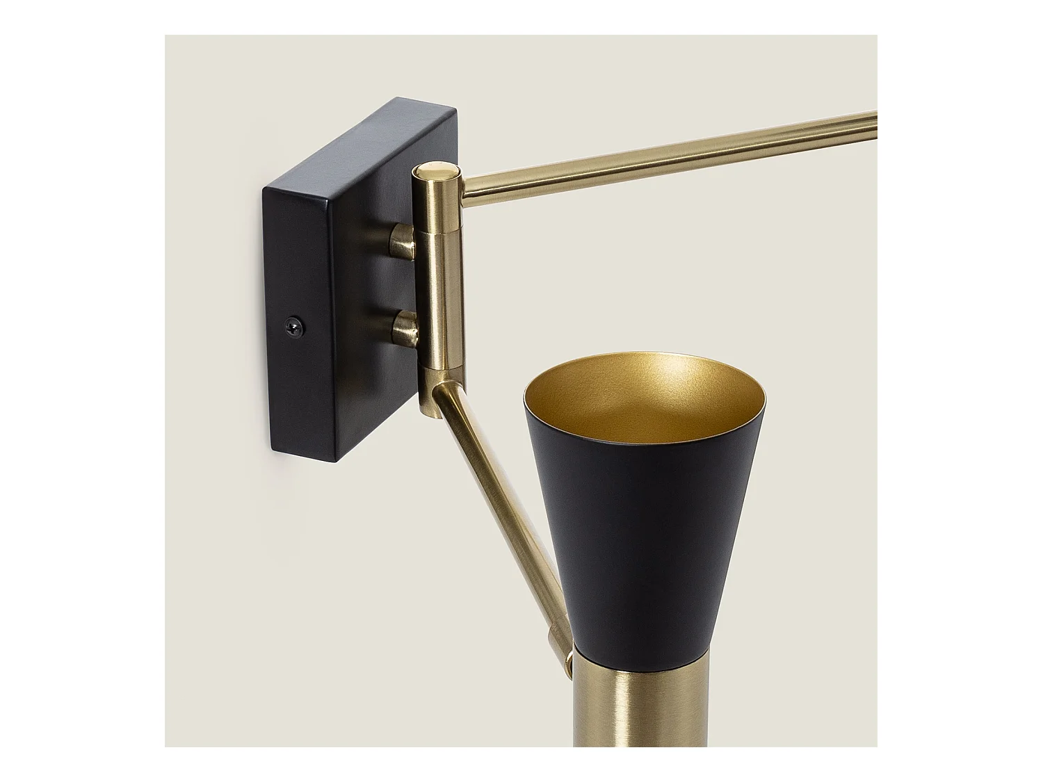 Lámpara de Pared Orientable Metal 2 Focos Jigger Negro