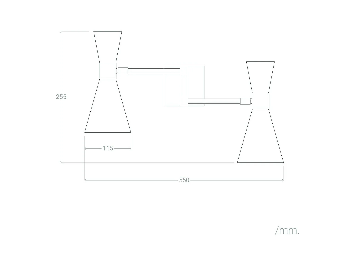Lámpara de Pared Orientable Metal 2 Focos Jigger Negro