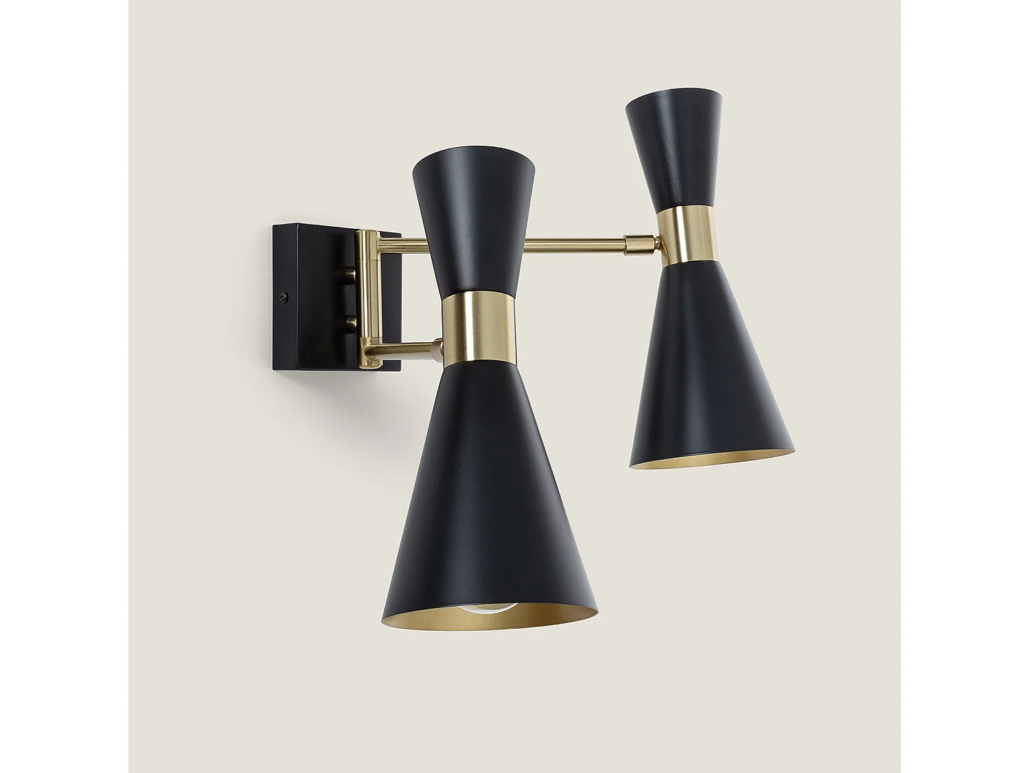 Lampe Murale Orientable Métal Jigger 2 Spots Noir