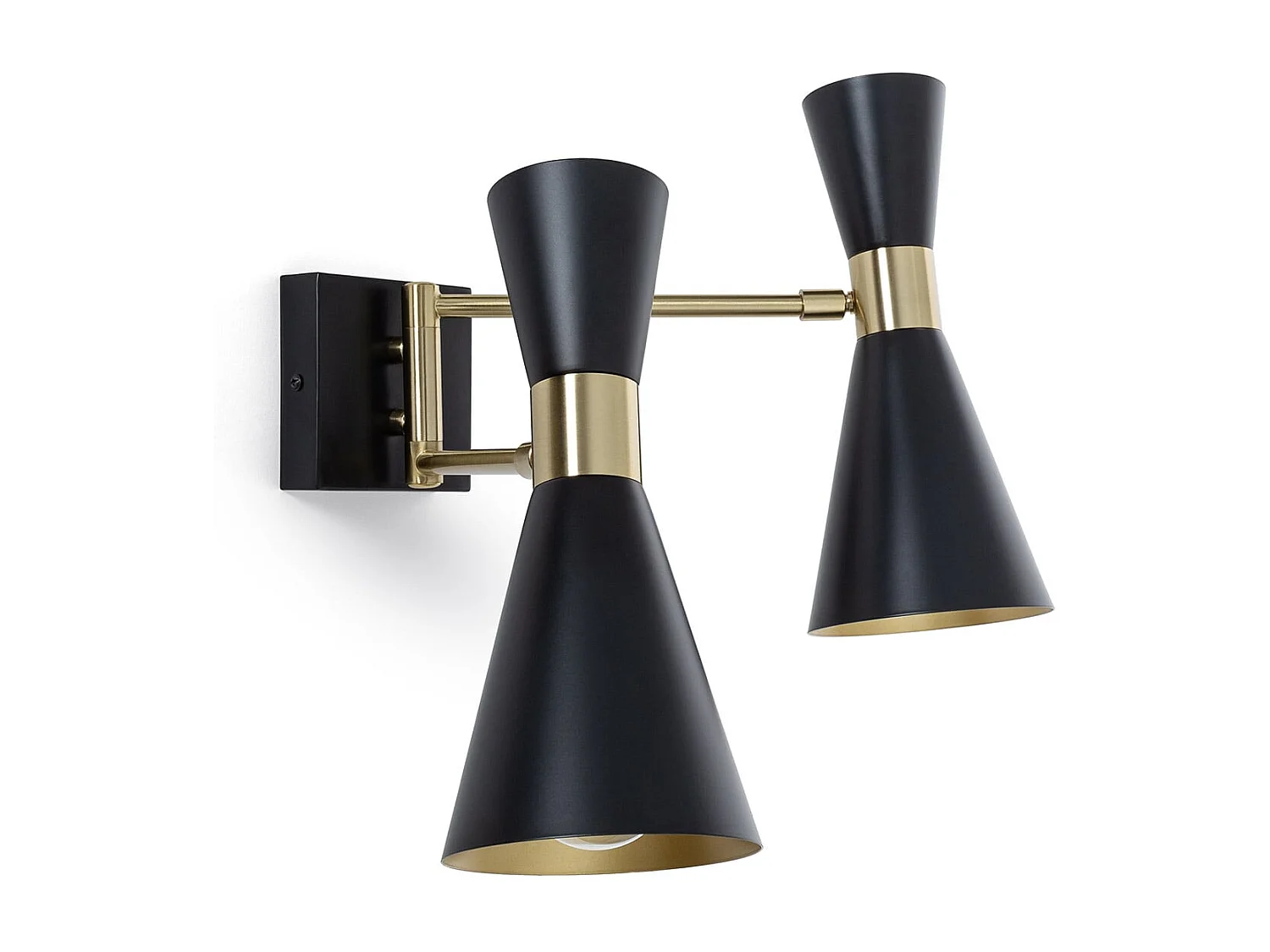 Lampada da Parete Orientabile Metallo 2 Faretti Jigger Nero