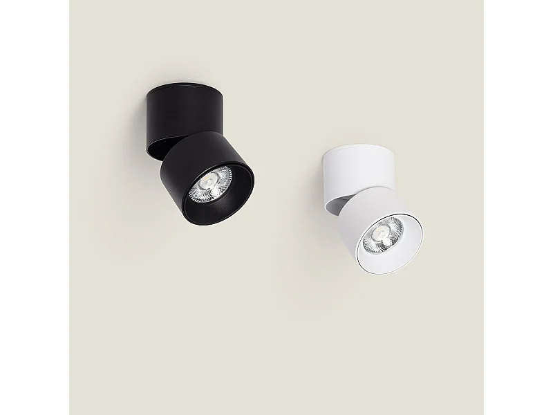 Applique LED Aluminium Ronde New Onuba 7W Noire 5000K Blanc froid