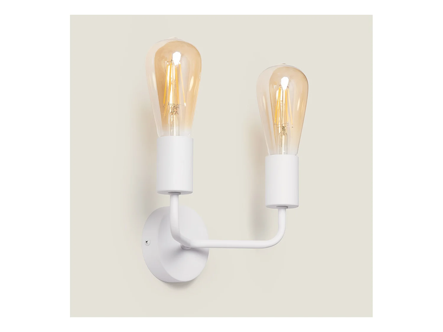 Applique da Parete Metallo 2 Faretti Jayso Bianco