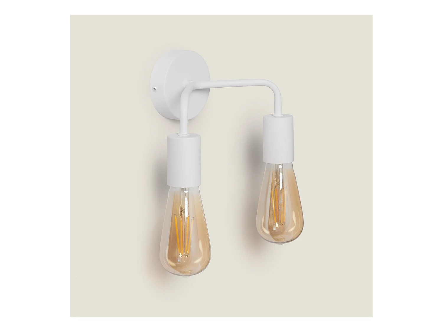 Applique da Parete Metallo 2 Faretti Jayso Bianco