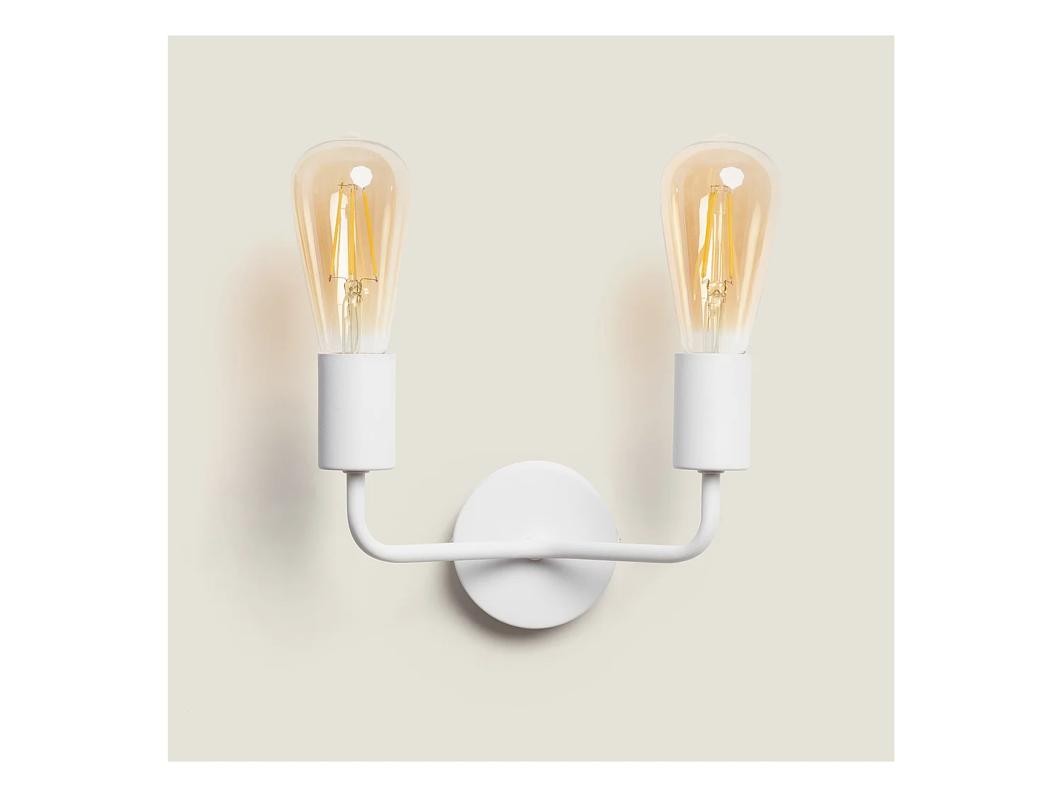 Applique da Parete Metallo 2 Faretti Jayso Bianco