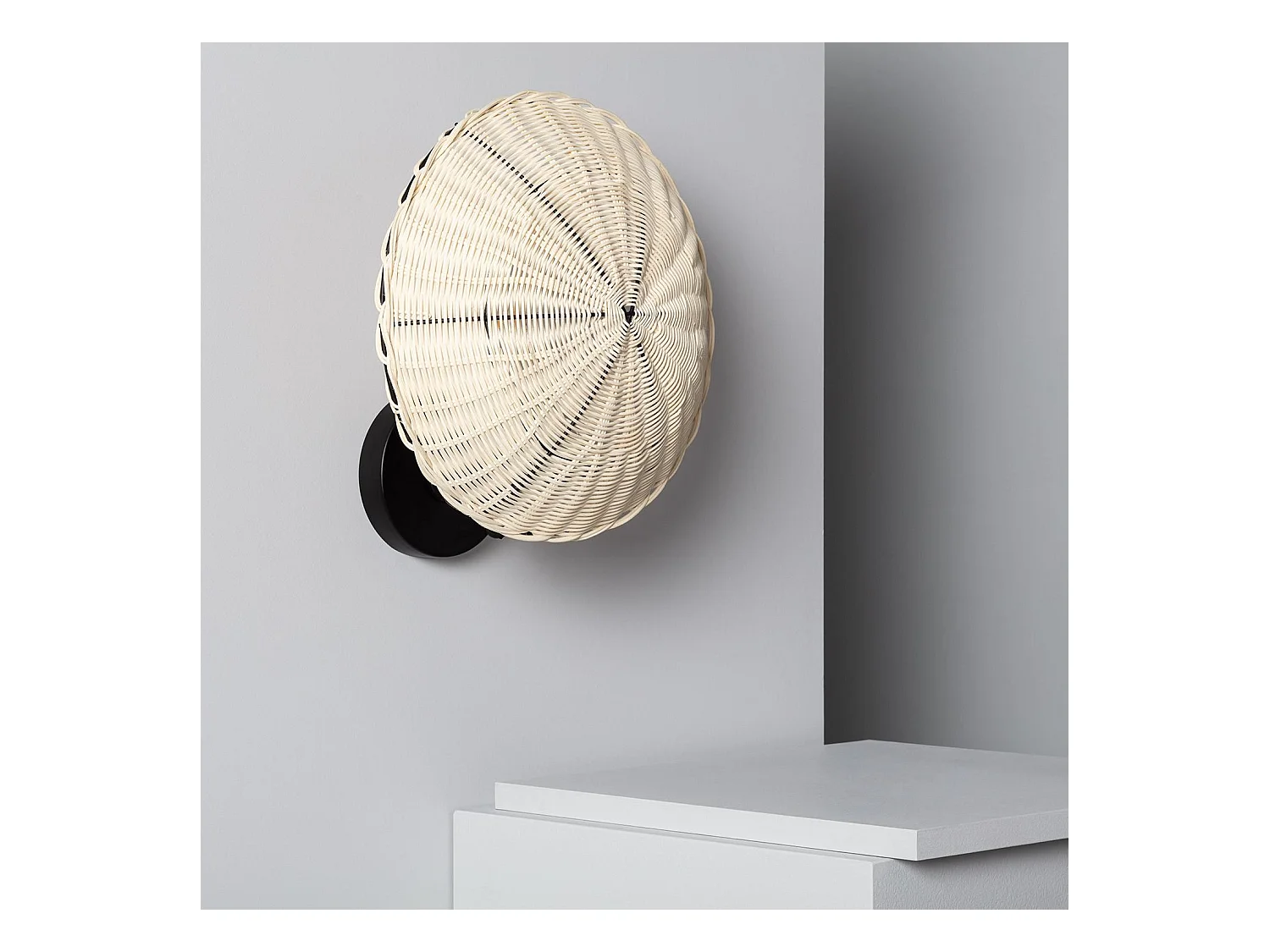 Applique Murale Rotin Salmor Noir