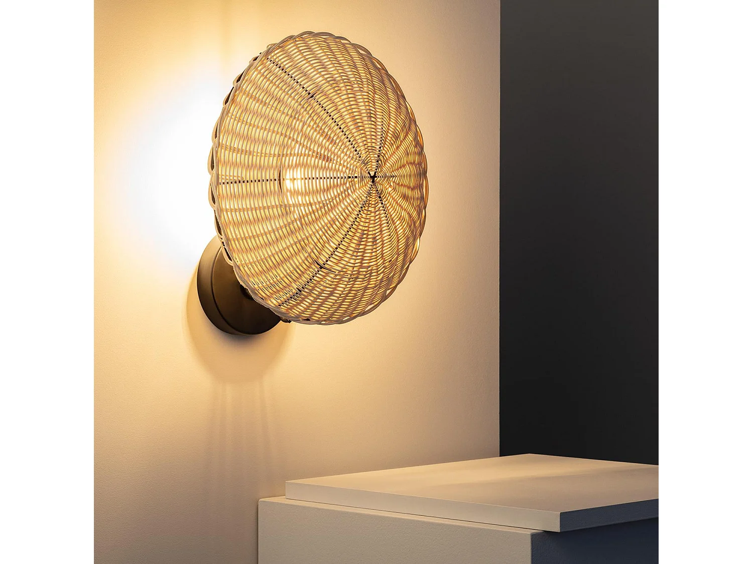 Applique Murale Rotin Salmor Noir