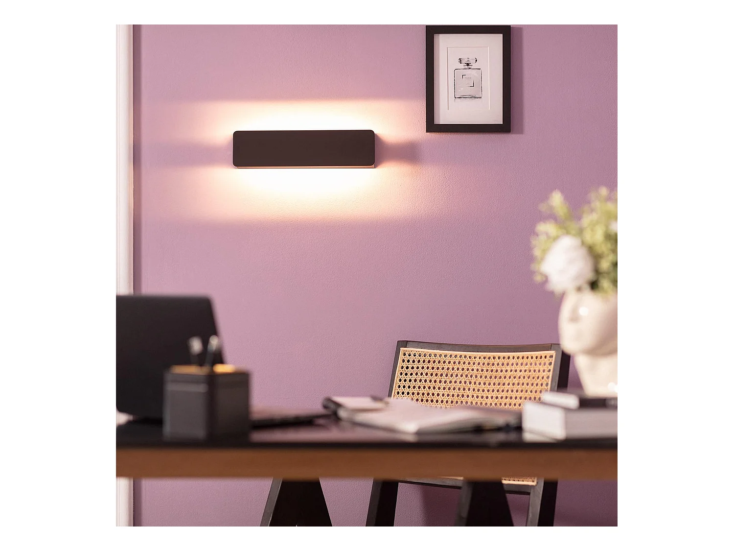 Applique Murale LED Aluminium Temis 10W Noire 3000K Blanc chaud