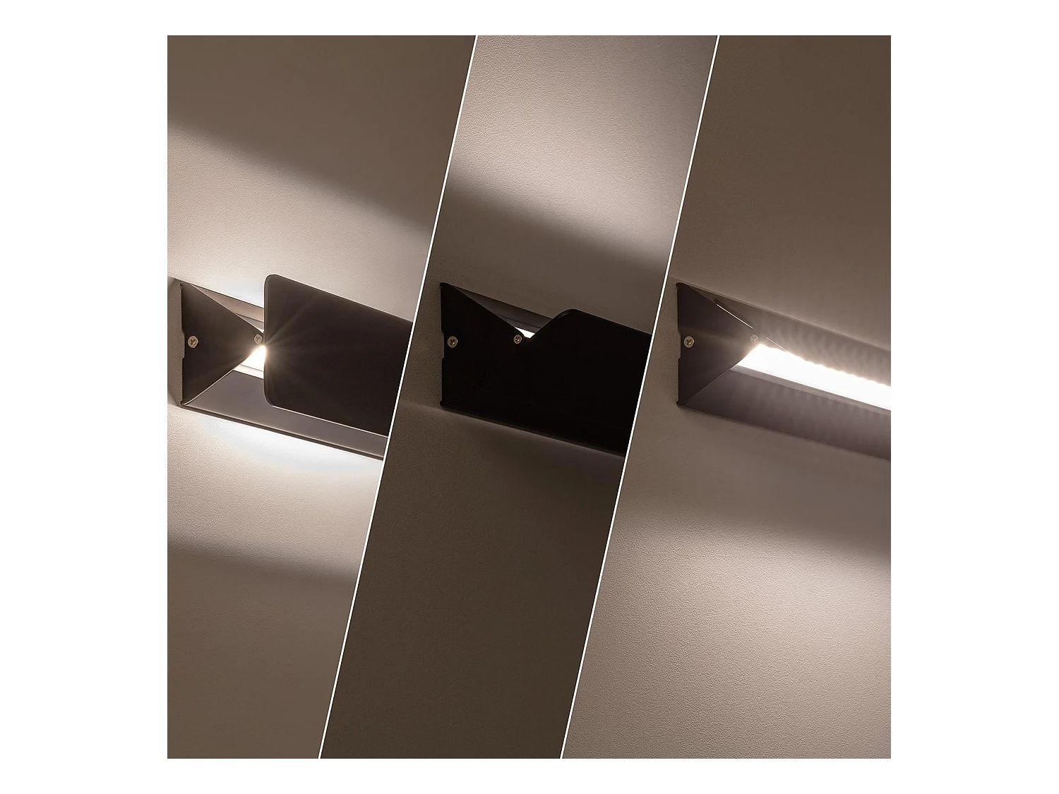 Applique Murale LED Aluminium Temis 10W Noire 3000K Blanc chaud