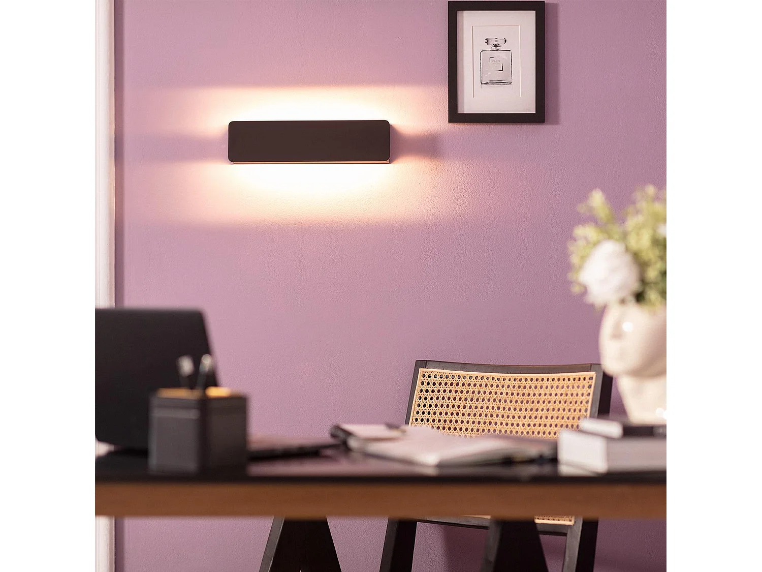 Applique Murale LED Aluminium Temis 10W Noire 3000K Blanc chaud