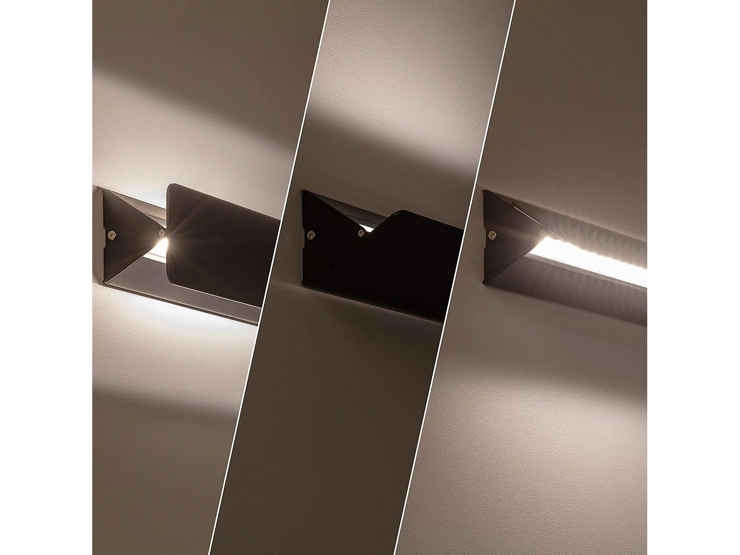 Applique Murale LED Aluminium Temis 10W Noire 3000K Blanc chaud