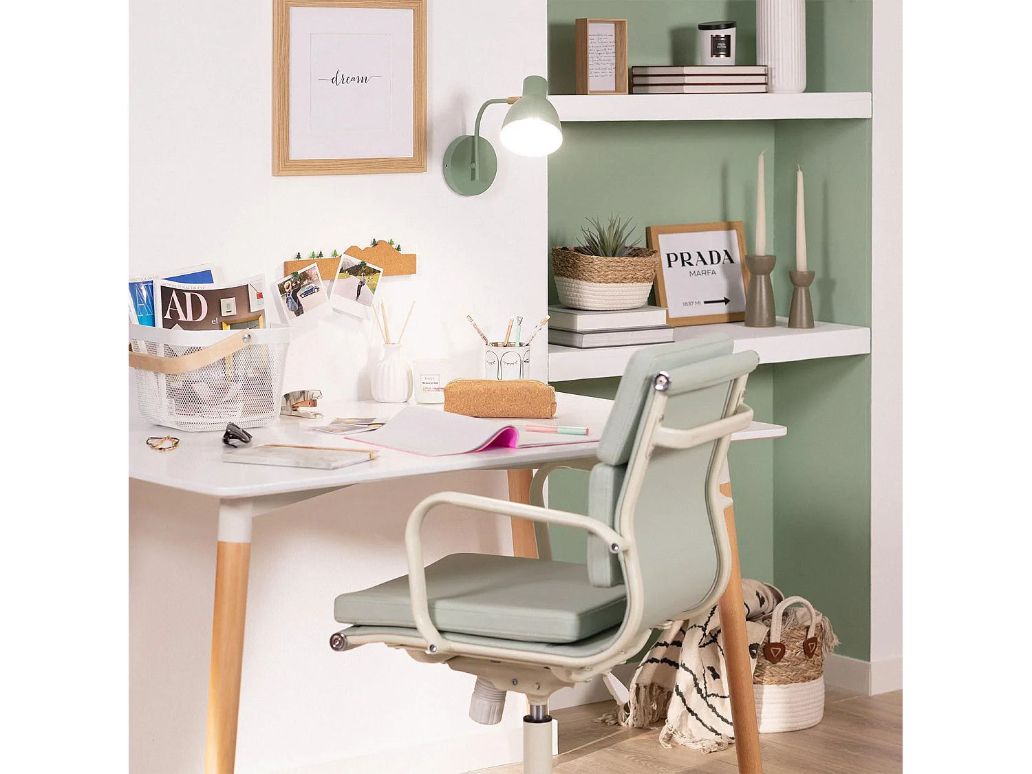 Lampe Murale Métal Colima Vert Céladon