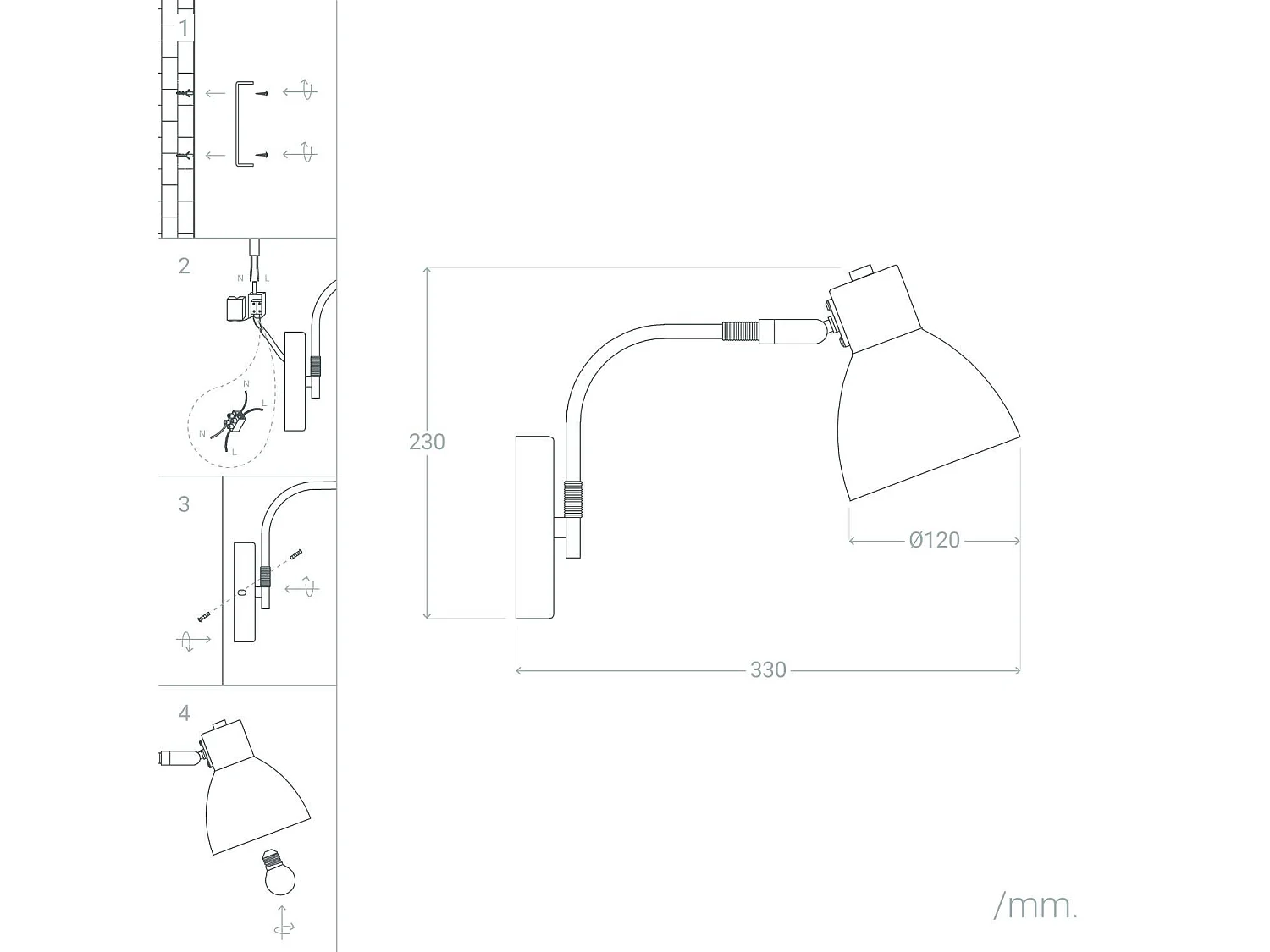 Lampe Murale Métal Colima Vert Céladon