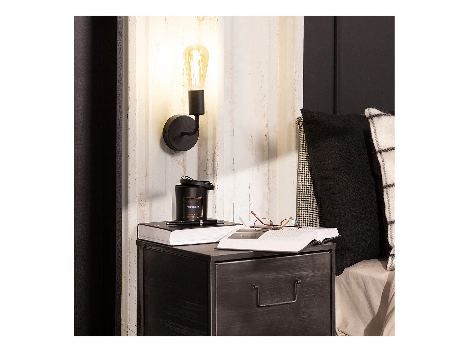 Lampe Murale Métal Jayso Noir