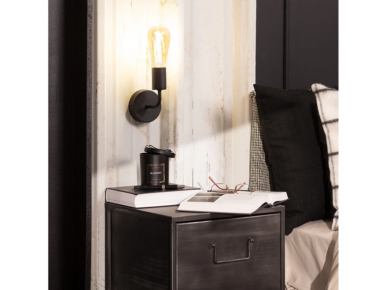 Lampe Murale Métal Jayso Noir