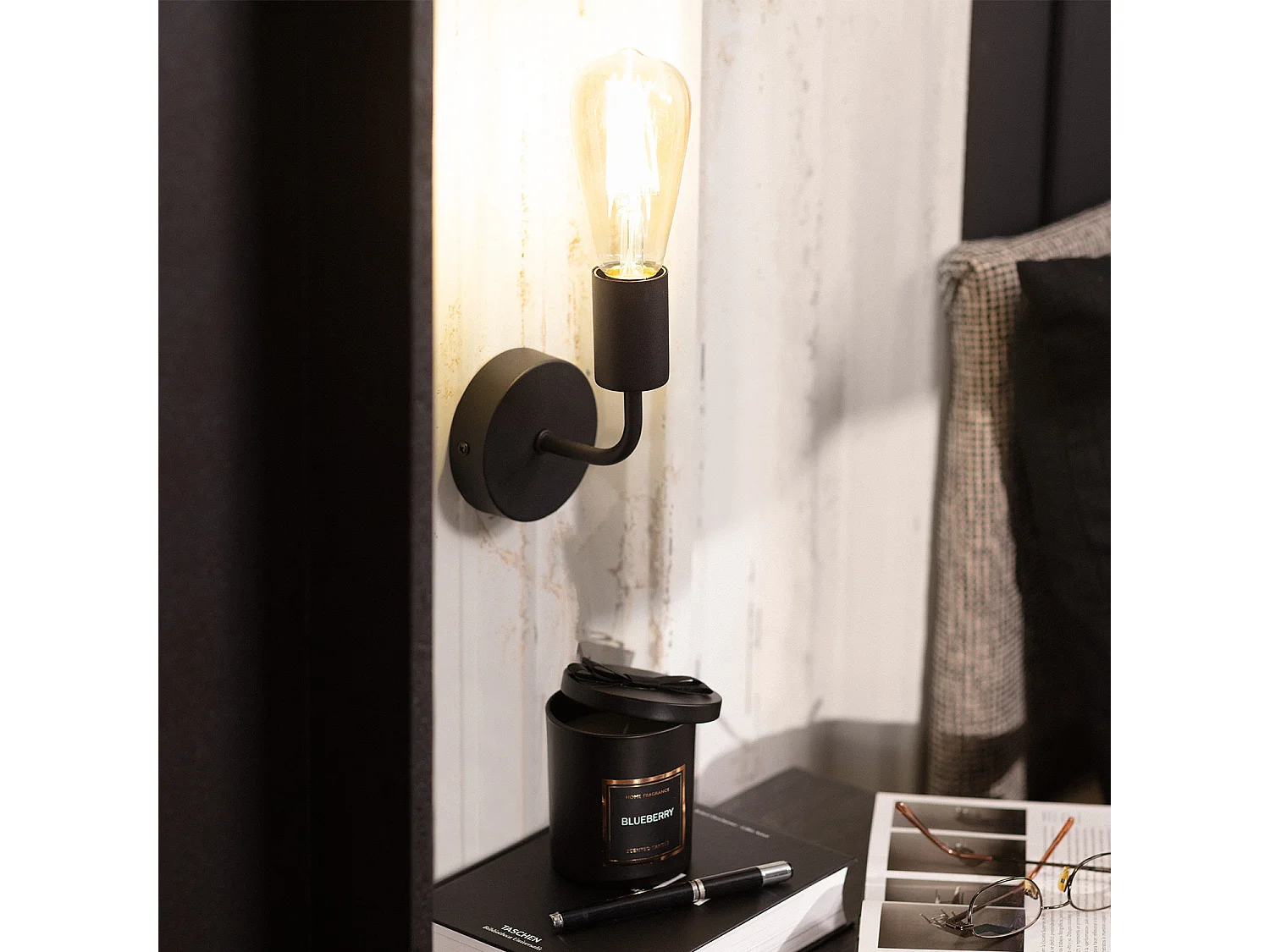 Lampe Murale Métal Jayso Noir