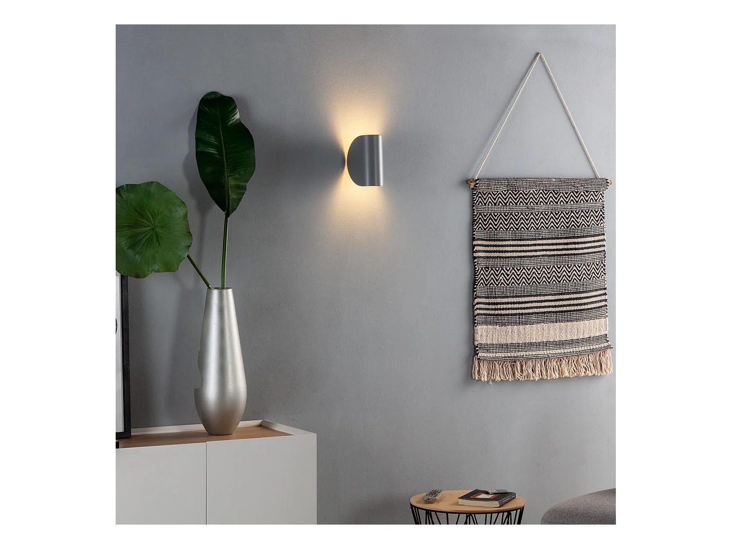 Aplique de Pared LED 6w de Aluminio Iluminación Doble Cara Gaia Gris 3000K Blanco Cálido