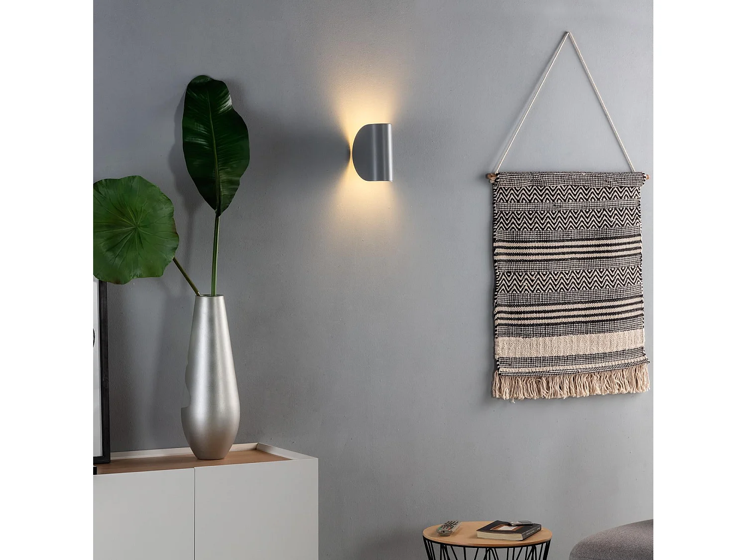 Applique Murale LED Aluminium Gaia 6W Éclairage Double Face Grise  3000K Blanc chaud