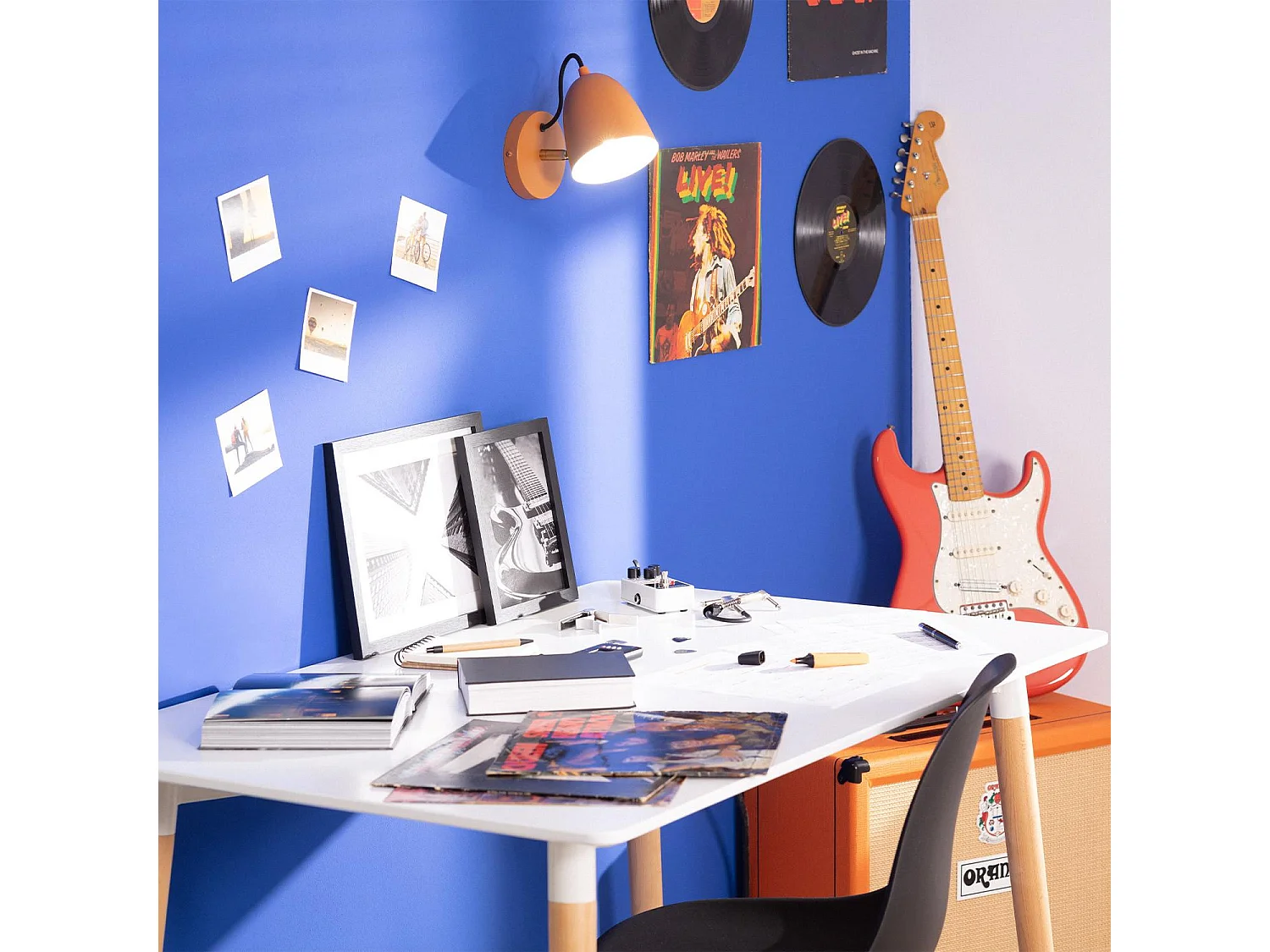 Lampe Murale Métal Areso Orange Safran