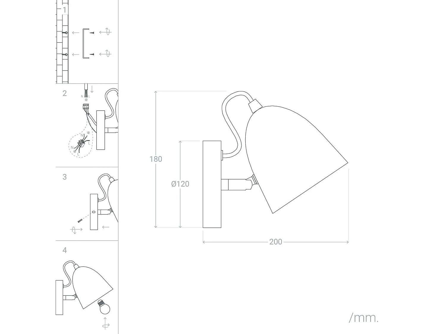 Lampe Murale Métal Areso Orange Safran