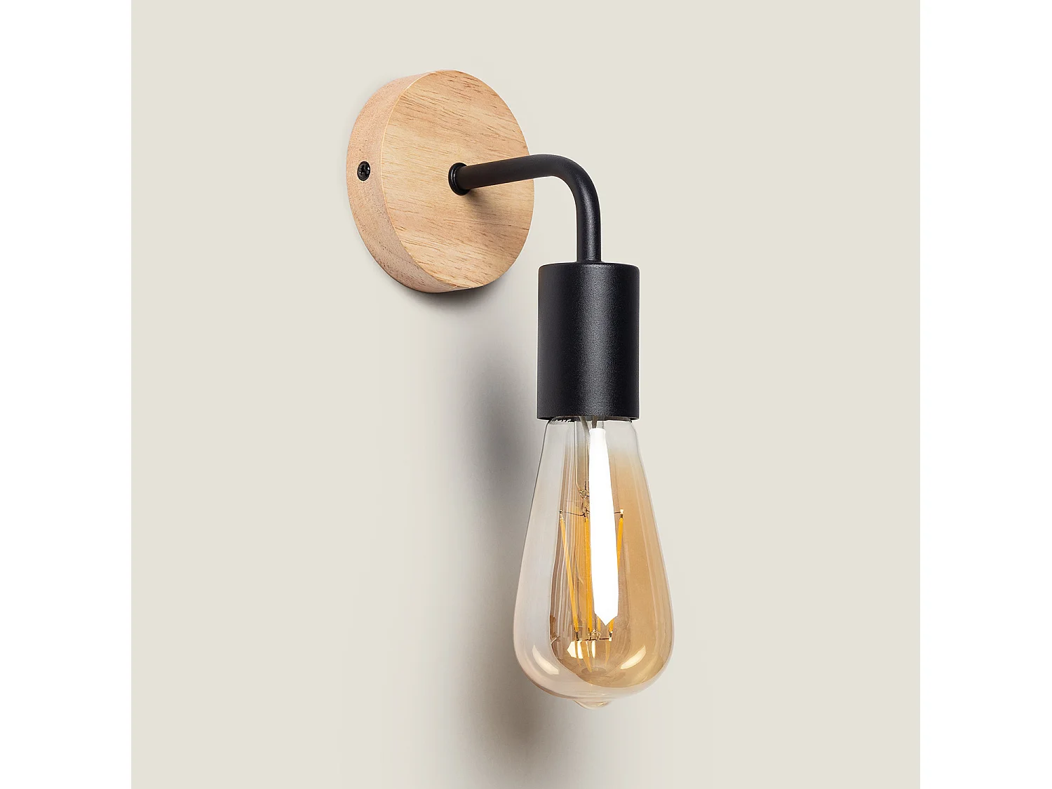 Lampe Murale Bois et Métal Jedali Blanc