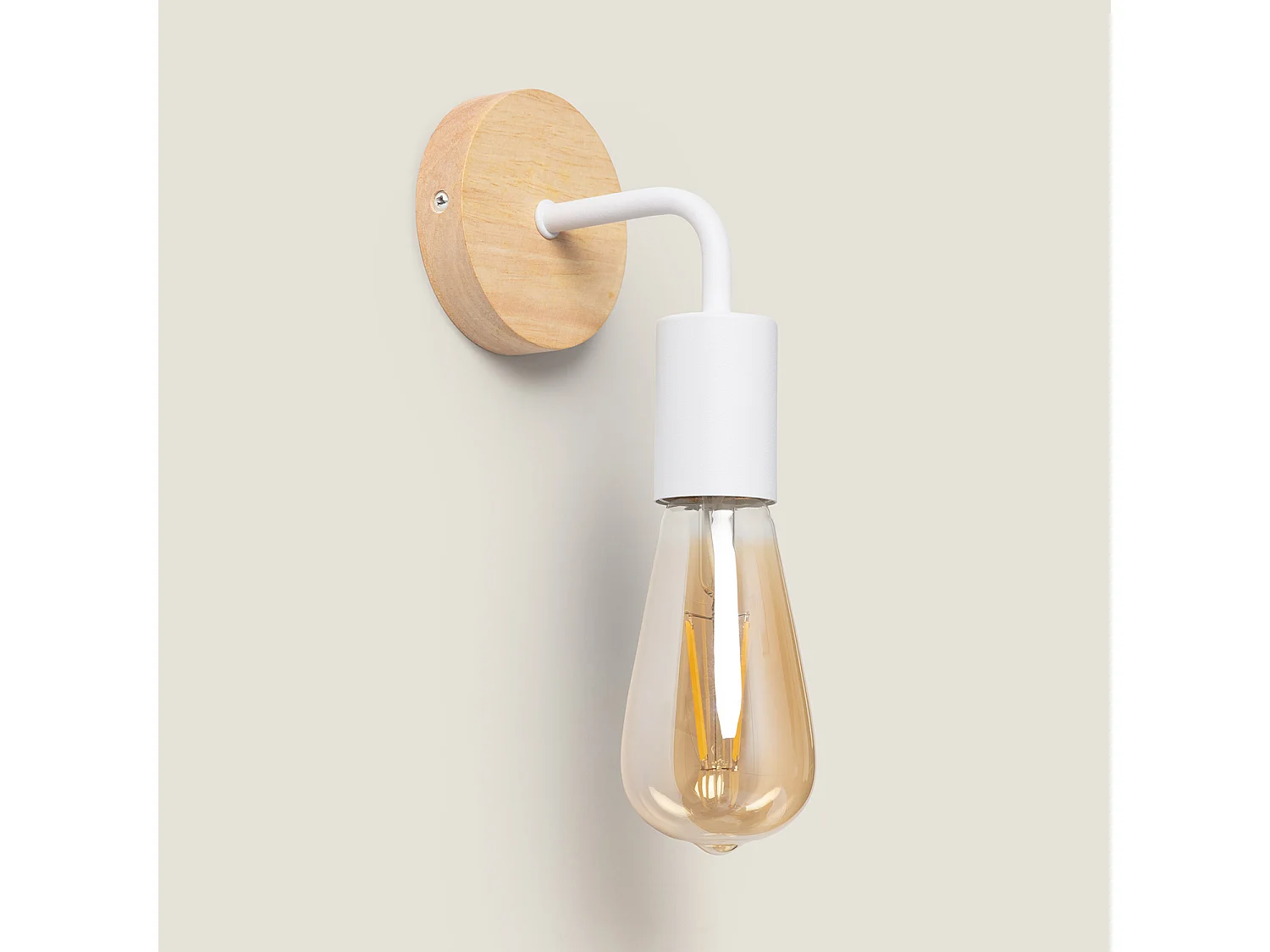 Lampe Murale Bois et Métal Jedali Blanc