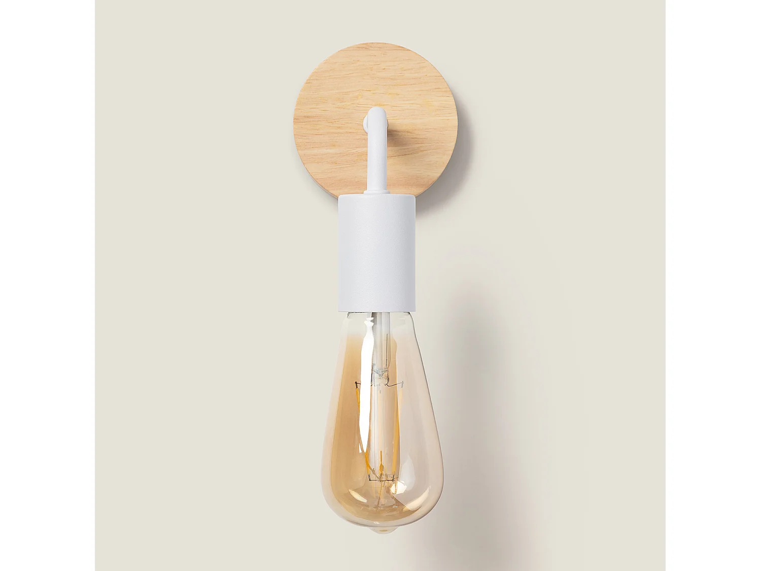 Lampe Murale Bois et Métal Jedali Blanc