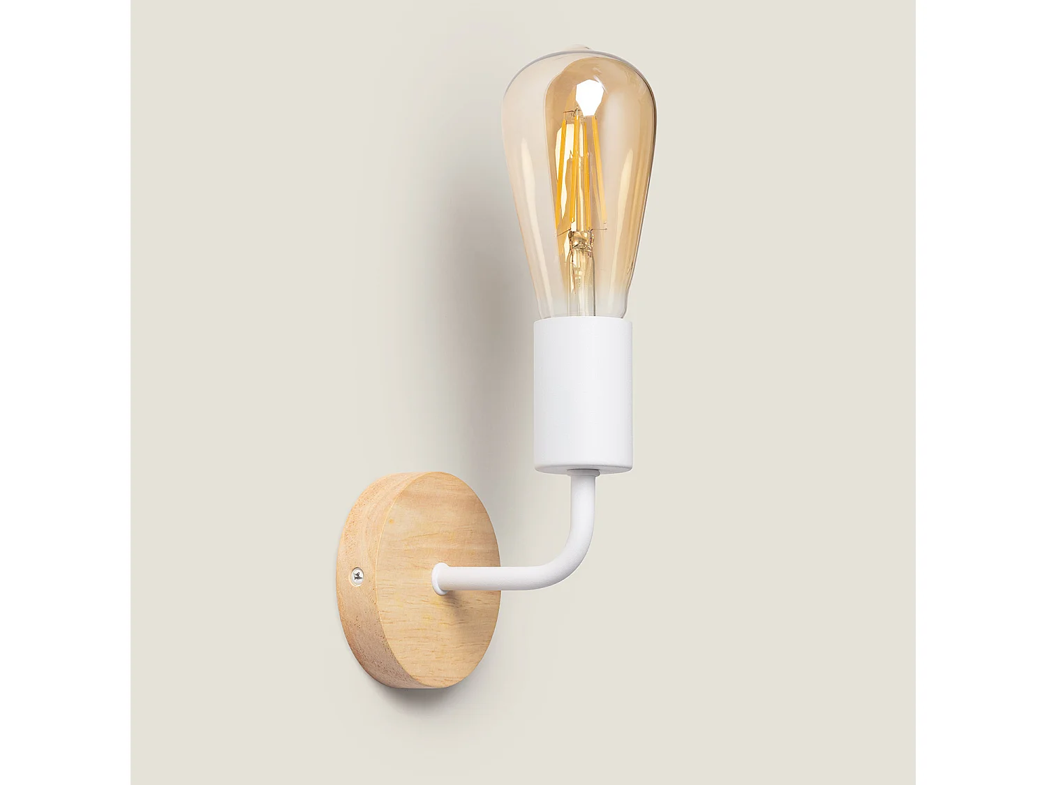 Lampe Murale Bois et Métal Jedali Blanc