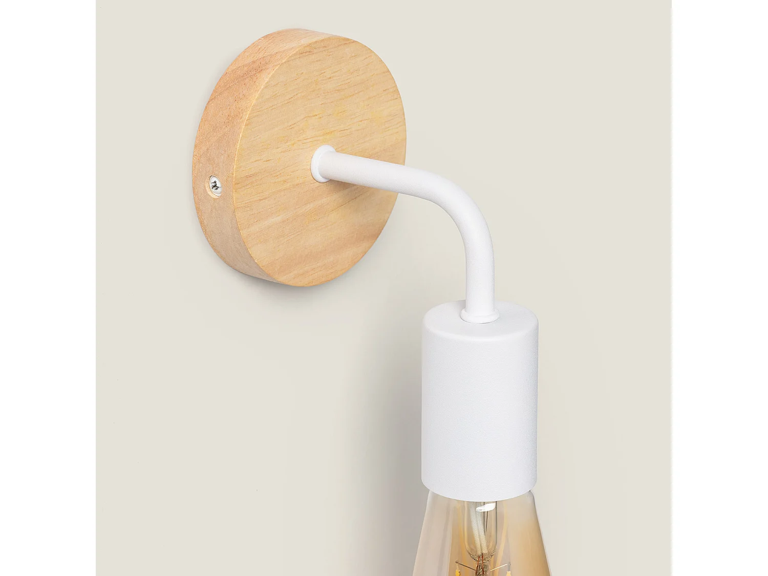 Lampe Murale Bois et Métal Jedali Blanc