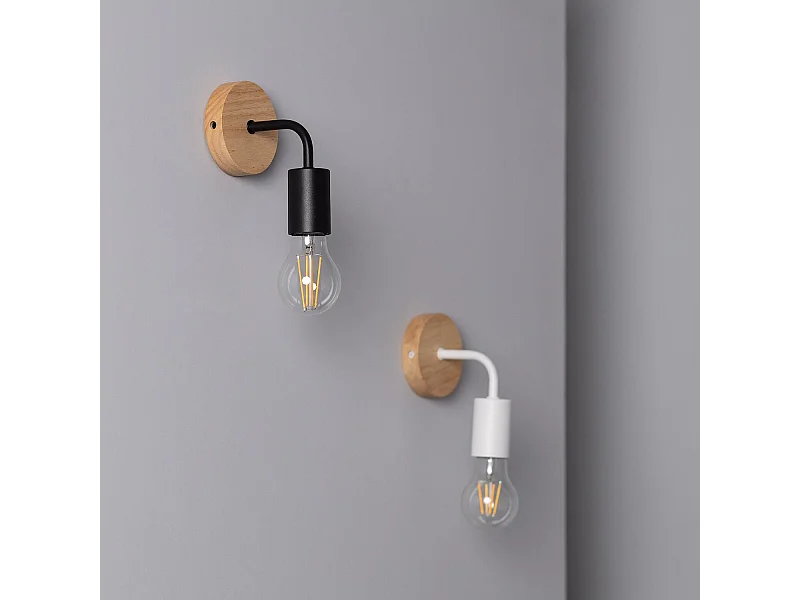 Lampe Murale Bois et Métal Jedali Blanc
