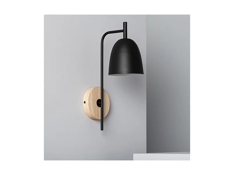 TechBrey Lámpara de Pared de Madera y Metal Fresne