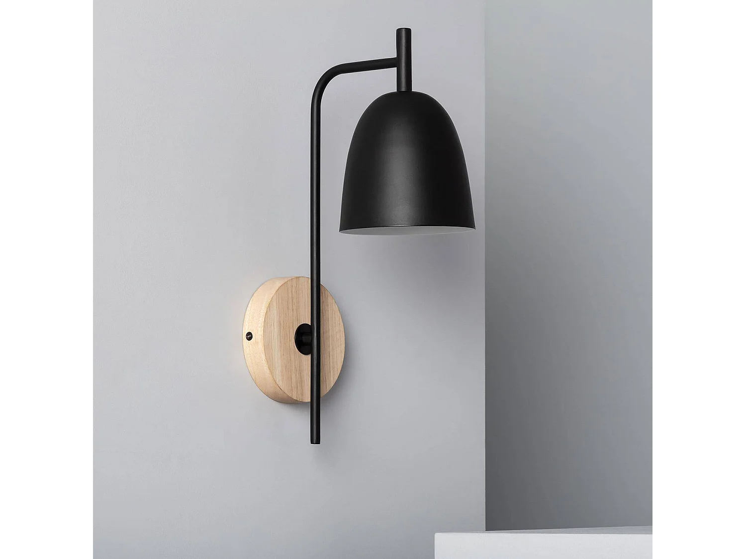 TechBrey Lámpara de Pared de Madera y Metal Fresne