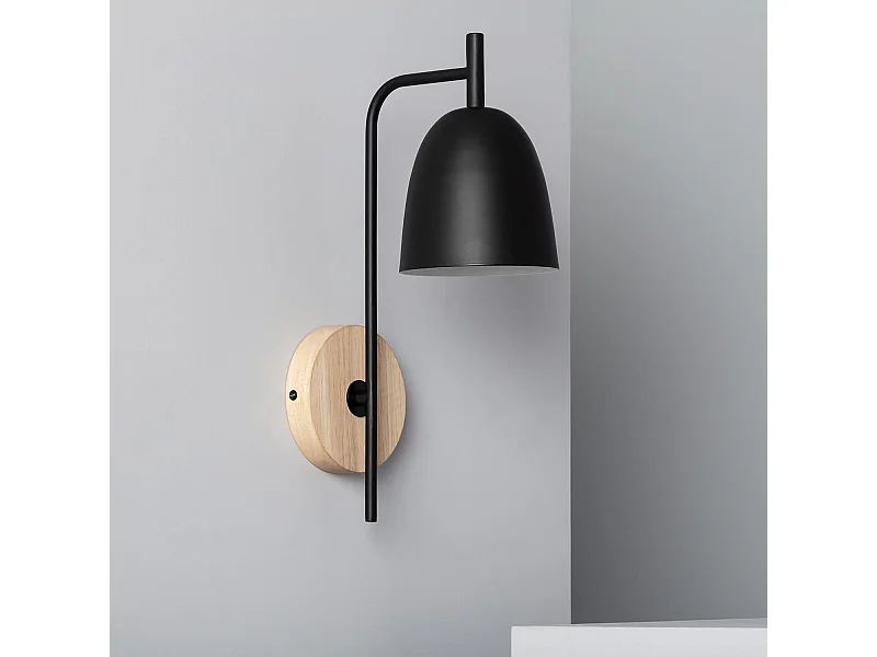 TechBrey Lámpara de Pared de Madera y Metal Fresne