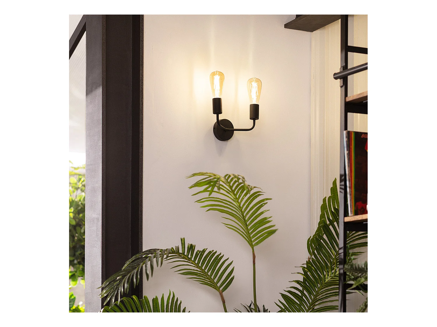 Lampe Murale Métal Jayso 2 Spots Noir