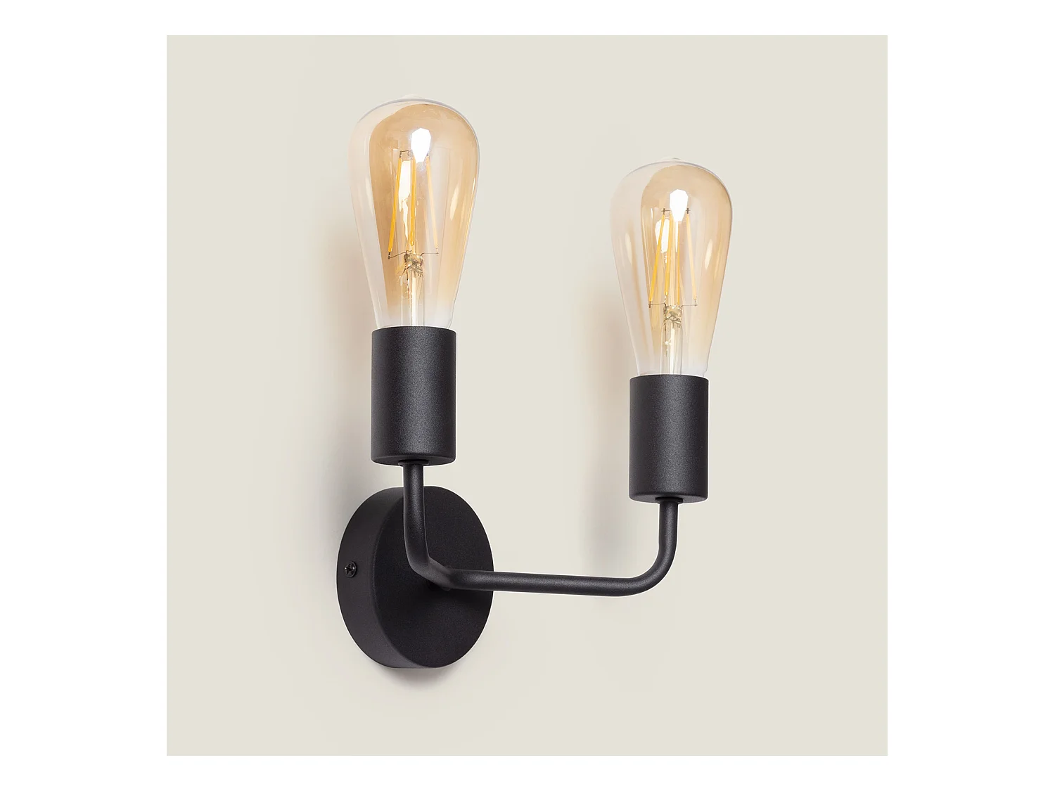 Lampe Murale Métal Jayso 2 Spots Noir