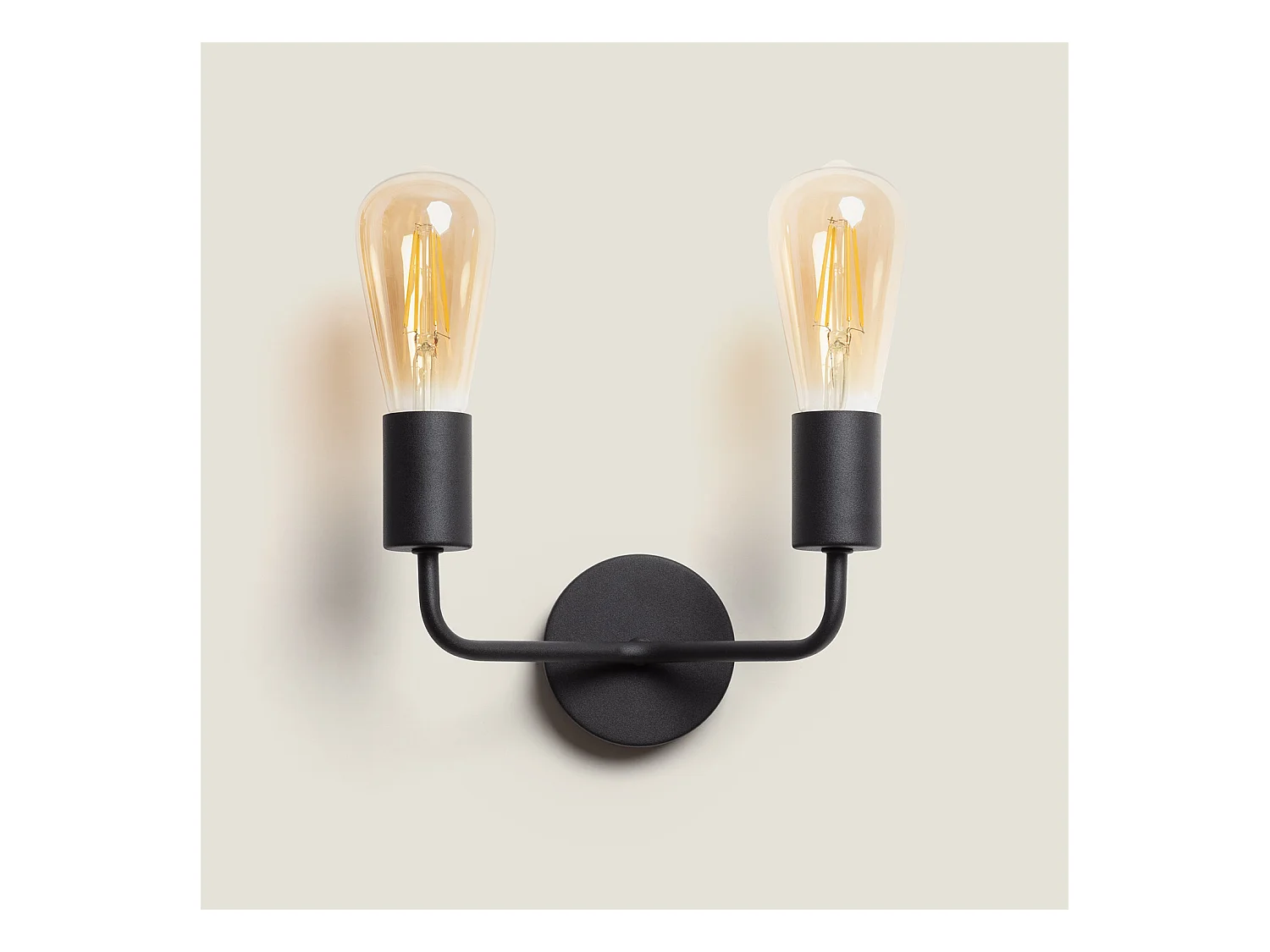 Lampe Murale Métal Jayso 2 Spots Noir