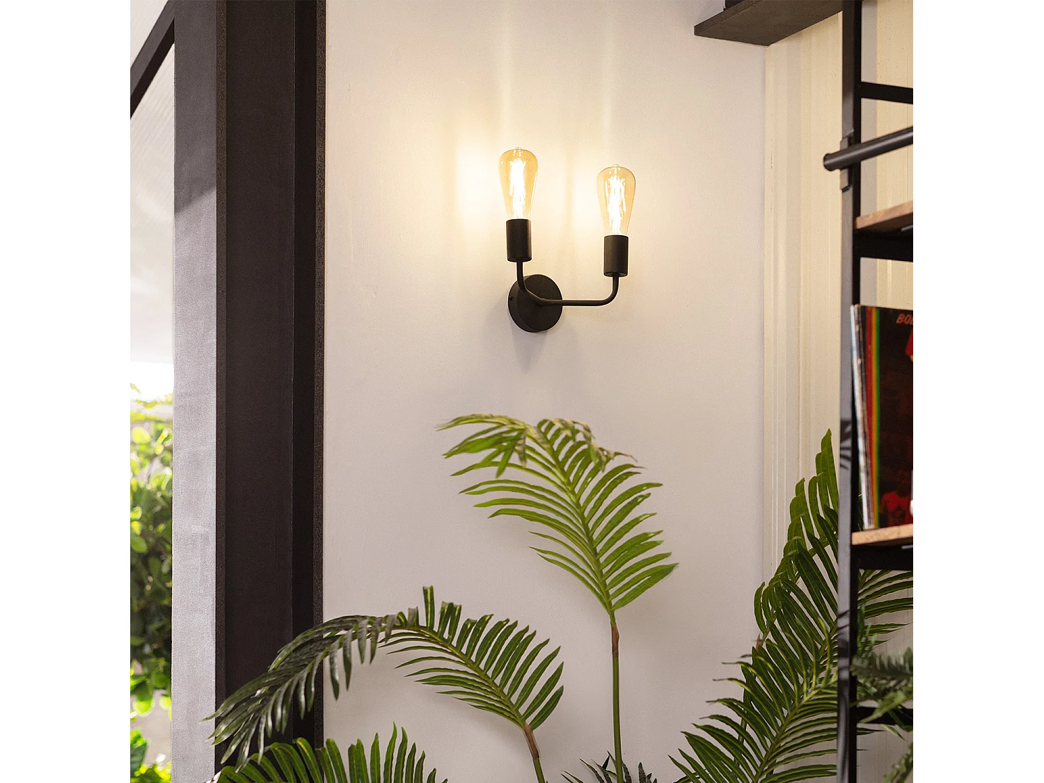 Lampe Murale Métal Jayso 2 Spots Noir