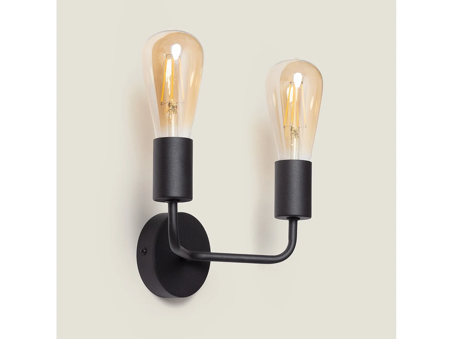 Lampe Murale Métal Jayso 2 Spots Noir